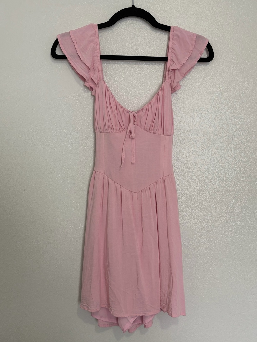 Hollister Pink Open Back Romper Dress with Built-In Shorts – XS